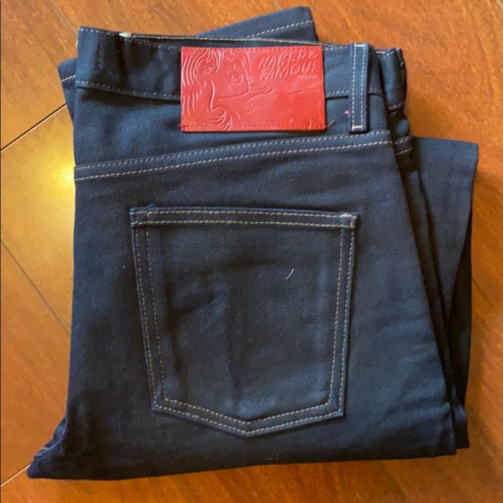 Naked & Famous Red Weft Stretch Selvidged Size 34
